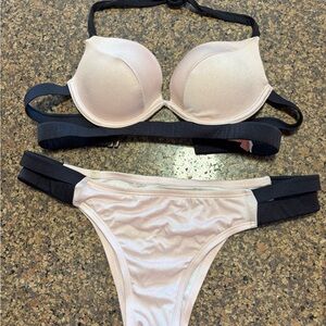 Victoria’s Secret ✨ Elegant Light Pink and Black Bikini Set